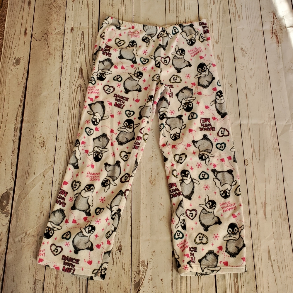 Warner Brothers Happy Feet dancing penguin fuzzy pajama bottoms Large juniors